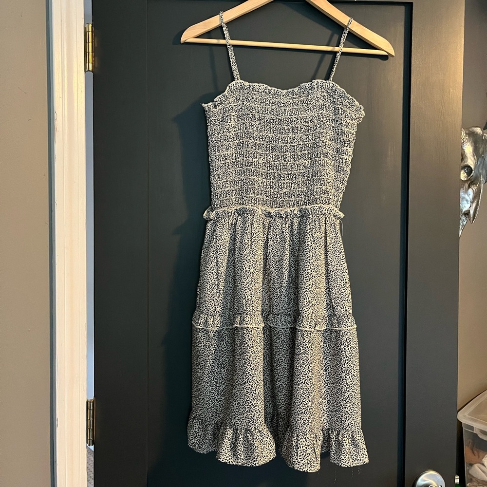 Spaghetti strap dress cream/black
